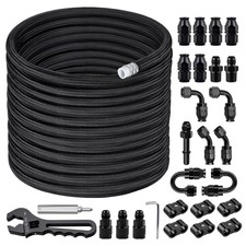 6AN-8AN-10AN PTFE Fuel Line Kit E85 Nylon Braided Fuel Hose Kit 10FT-20FT-30FT picture