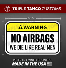 WARNING Funny Bumper Sticker No Air We Die Like Real Men bags Car Decal JDM picture