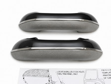 Gray/Black Armrest Set With Stainless Trim 1955-1966 Chevy/GMC Pickup Truck picture