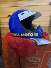 ⁠Bell Moto-3 Classic Motorcycle Helmet Gloss Blue Size Large NIB DOT ECE 22.06⁠ picture