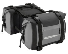 KEMIMOTO Waterproof Motorcycle Saddlebags Gray & Black PVC 50L Total Capacity picture