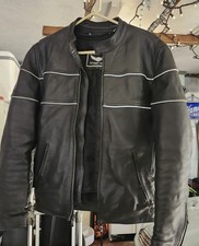 Street Legal Performance Skull Insulated Leather Motorcycle Jacket Medium Black picture