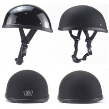 DOT Lightest Motorcycle FLAT Beanie Helmet Half Helmet Cap Skid Scooter Chopper. picture