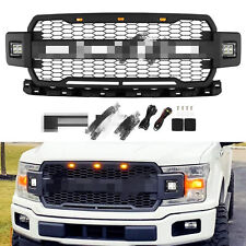 For 2018-2020 F150 Front Upper Grille Raptor Style Grill With Side Lights picture