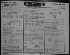 Vintage A.E.A. Tune Up System Charts Rambler Six 1960 picture