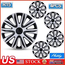 15'' Set of 4 Wheel Covers Snap On Full Hub Caps fits R15 Tire & Steel Rim Pair  picture