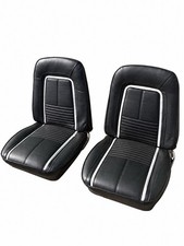 1967 Camaro Deluxe Front Bucket Seats Pair Black White Stripe Restoration picture