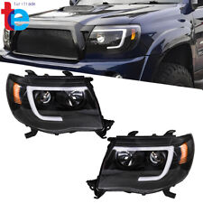 For 2005-2011 Toyota Tacoma LED Black Projector Headlights Passenger&Driver picture