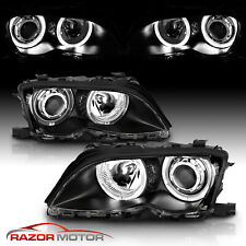 [Dual Halo] 2002 - 2004 2005 For BMW E46 3-Series Black Projector Headlights picture