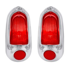 1949 49 1950 50 Chevy Passenger Car Stainless Steel 12V Tail Light Assembly Pair picture