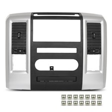 Fit For 2009-2012 Dodge Ram Dash Radio Bezel Climate Trim Panel Vent Silver picture