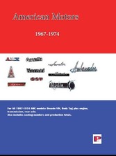 American Motors Amc  Vin Decoder Door Tag Trim Codes Engine Casting Numbers Book picture