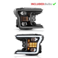 For 2018-2020 Ford F150 Black LED Sequential Projector Headlights DRL Front Lamp picture