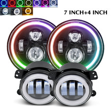 For Jeep Cj-5 55-83 7inch Round LED Headlights + 4inch LED Fog Light Combo picture