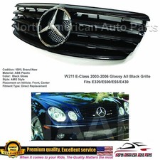 E55 E63 Grille E-Class All Black With Star E320 E500 2003 2004 2005 2006 picture