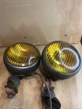 Vintage AMBER Round Lights UNTESTED Pair 40s-50s ? picture