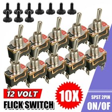 WATERPROOF 12V SPST Solid Metal Toggle Switch ON/OFF Single Pole Marine Boot Car picture