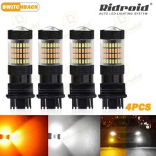 4X 3157 3156 LED DRL Switchback Turn Signal Light Bulbs 4157na 3457a White Amber picture