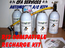 1995-OLDER R12 CAR/ A/C REPLACEMENT KIT/6 Cans ENVIROSAFE REFRIGERANT +GAUGE+DVD picture