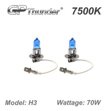 GP Thunder II 7500K H3 Xenon Halogen Light Bulbs 70W Pair Super White picture