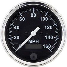 Speedway Speedometer Gauge, Black Face, 3-3/8, Electric picture