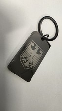 German Eagle Car Key Chain Engraved Black Metal Polished Keychain Germany  picture