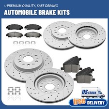 Front & Rear Drilled Rotors &Ceramic Brake Pads for Gmc Acadia Buick Chevrolet picture
