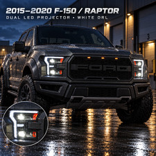 Amber/White DRL LED Headlights For 2015-2017 Ford F150 & 2017-2020 F150 Raptor picture