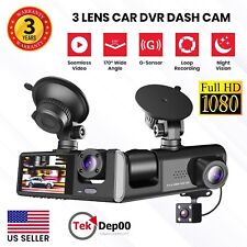Dash Cam Car Dual Lens HD 1080P Front/Rear/Inside Video Recorder Camera G-Sensor picture