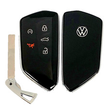 OEM Volkswagen Remote + Uncut Key 5 Button 5H0 959 753 BK - NBGFS1901S - (SHP) picture