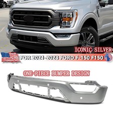 For 2021-22 2023 Ford F150 F-150 Iconic Silver Front Bumper Face Bar w/ 4 Holes picture