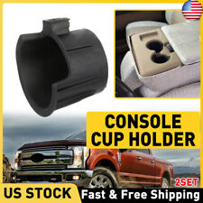 2x Cup Holder Insert Center Console fits Ford F250 F350 Super Duty 2011-16 Black picture