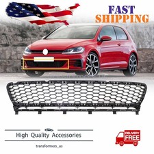 VW1036134 New Gloss Black Front Bumper Cover Grille Fits 2015-2017 Volkswagen picture