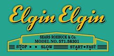 Small Vintage antique Elgin 1.25 horse vinyl decal outboard set 1947-1953 picture