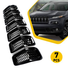 7X Black Front Bumper Honeycomb Mesh Grill Inserts for Cherokee Jeep 2014-2018 picture