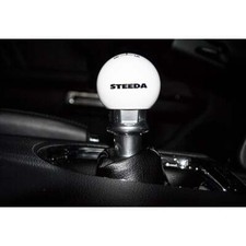 Steeda 6-Speed White Shift Knob W/ Black Shift Pattern And Logo Mustang 15-26 picture