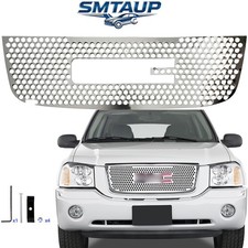 Fits 2001-2009 GMC Envoy Upper Stainless Chrome Round Laser Cut Grill Insert SS picture