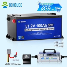 DC HOUSE Pro Metal Case 48V 100Ah Golf Cart Lithium Battery with 18A Charger picture