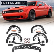 Front Lip+Fender Flares For 2015-2023 Challenger SRT Hellcat to Demon Conversion picture
