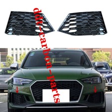 For Audi RS4 Avant 2018-19 Glossy Black LH&RH Front Bumper Fog Light Cover - picture