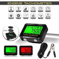 LCD Digital Inductive Tachometer Hour Meter Gasoline Engine Gauge Waterproof USA picture
