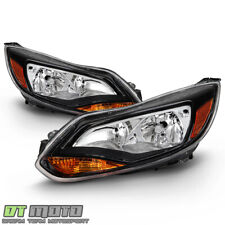 2012-2014 Ford Focus Black Headlights Headlamps Replacement 12-14 Left+Right Set picture