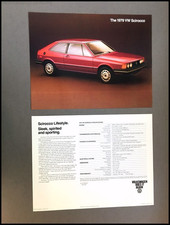 1979 VW Volkswagen Scirocco Vintage 1-page Car Brochure Leaflet Data Card picture