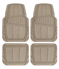 Auto Drive 4PC Rubber Floor Mats Toll Tan - Universal Fit picture