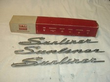 Three Vintage 1961-1962 Ford Galaxie Sunliner Chrome  Emblem Script 11.75