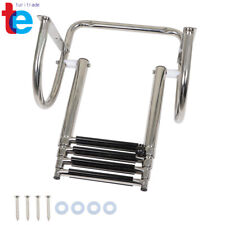 4 Steps Pontoon Boat Ladder Stainless Steel Folding Telescoping Rear Entry picture