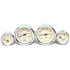 VeeThree Boat Gauge Set | Cream Silver (Set of 4) picture