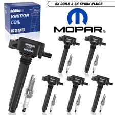 6x UF648 Ignition Coils & Mopar Spark Plugs For OEM Chrysler Dodge Jeep Ram 3.6L picture