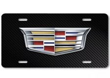 Cadillac Cadi Inspired Art Aluminum License Plate Tag Dark Carbon Fiber look picture