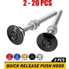 Release 2-20X Quick Push Button Hood Car Bonnet Pin Lock Latch Bumper Clip Black picture